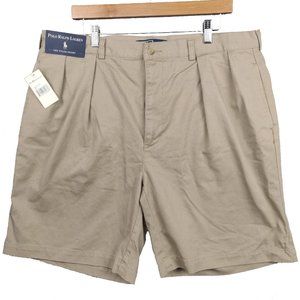 NEW Polo Ralph Lauren Tyler Shorts! 30 or 42  Tan  Pleated  9 Inch Inseam